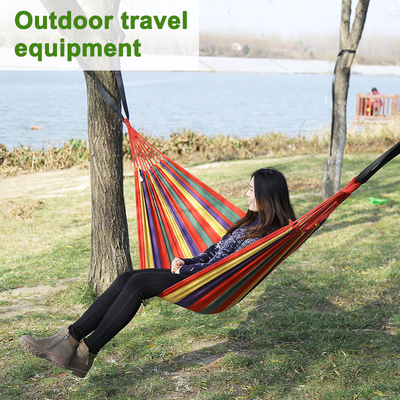 Canvas Camping Hammock – Rainbow