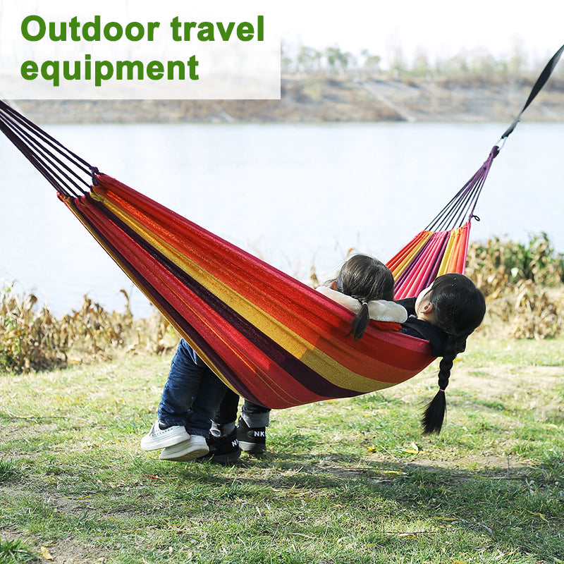 Canvas Camping Hammock – Rainbow