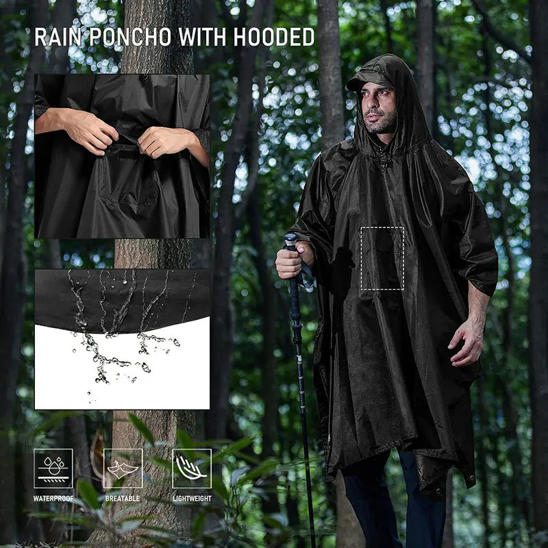 3-in-1 Camo Rain Poncho