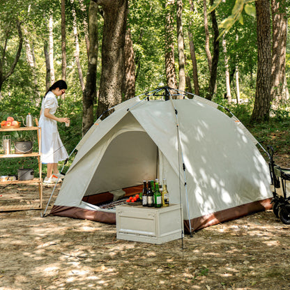 Beige Single Layer Pop-Up Tent
