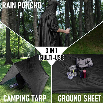 3-in-1 Camo Rain Poncho
