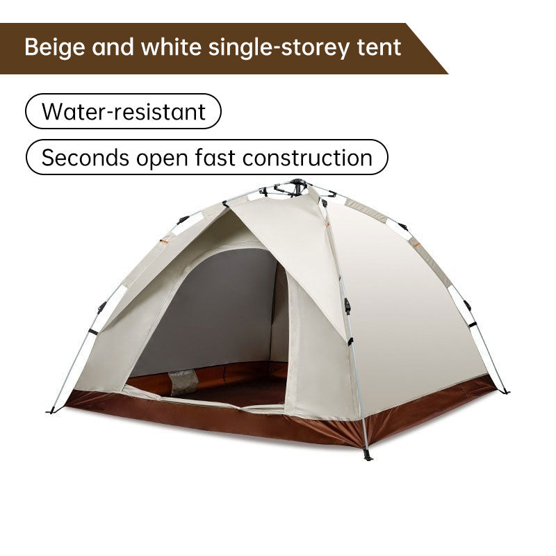Beige Single Layer Pop-Up Tent
