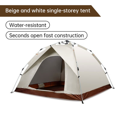 Beige Single Layer Pop-Up Tent
