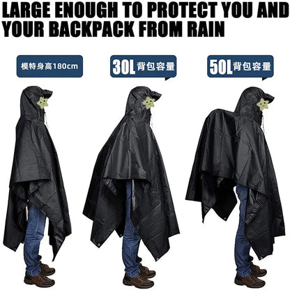 3-in-1 Camo Rain Poncho