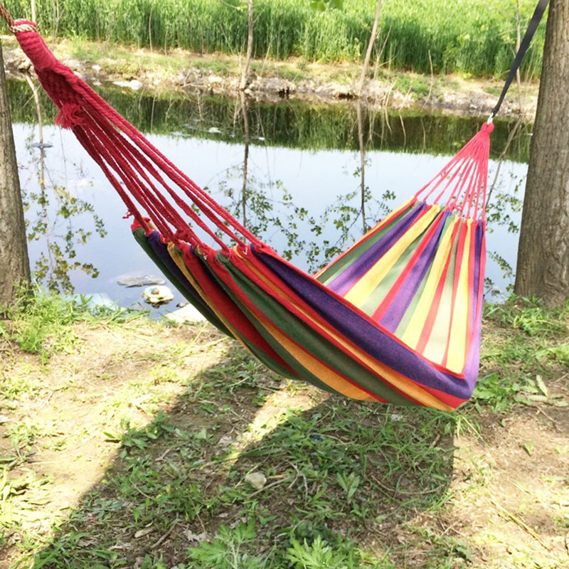Canvas Camping Hammock – Rainbow