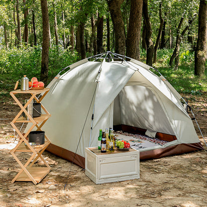 Beige Single Layer Pop-Up Tent